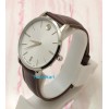 Movado Ultra Slim Steel White Dail Leather Strap Watch