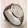 Movado Ultra Slim Steel White Dail Leather Strap Watch