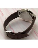 Movado Ultra Slim Steel White Dail Leather Strap Watch