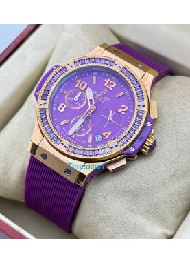 Hublot Big Bang Purple Rubber Strap Ladies Watch