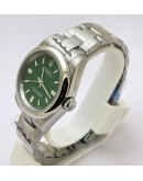 Rolex Oyster Perpetual Green Steel Swiss Automatic Watch