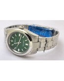 Rolex Oyster Perpetual Green Steel Swiss Automatic Watch