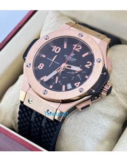 Hublot Big Bang Rose Gold 2 Black Rubber Strap Watch