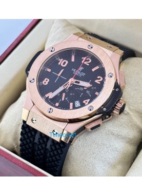 Hublot Big Bang Rose Gold 2 Black Rubber Strap Watch