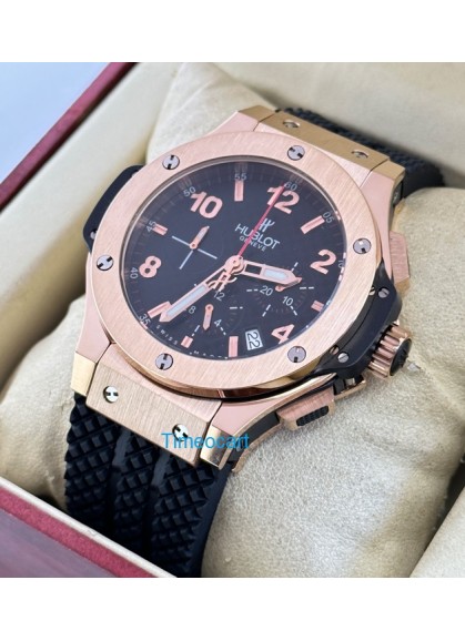 Hublot Big Bang Rose Gold 2 Black Rubber Strap Watch