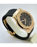 Hublot Vendom Classic Rose Gold Black Rubber Strap Swiss Automatic Watch