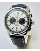 Breitling Premier B01 Chronograph 42 White Dial Leather Strap Watch