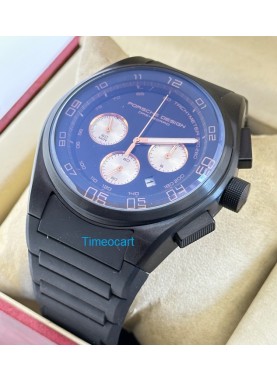 Porsche Design Chronograph Black Rubber Strap Watch - C