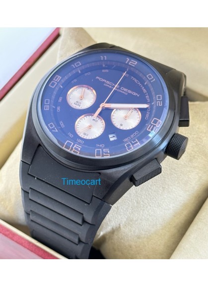 Porsche Design Chronograph Black Rubber Strap Watch - C