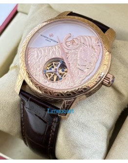 Vacheron Constantin Traditionnelle GMT Tourbillon Lion Swiss Automatic Watch