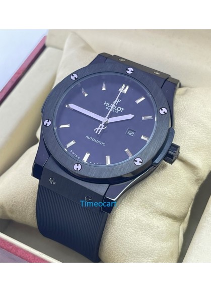 Hublot Vendom Classic Full Black Rubber Strap Swiss Automatic Watch