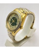 Rolex Day-Date Green Diamond Paved Golden President Bracelet Swiss Automatic Watch