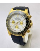 Rolex Daytona White Dial Rubber Strap Watch