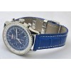 Breitling Navitimer Blue Leather Strap Swiss ETA Valjoux 7750 Automatic Watch