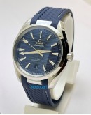 OMEGA SEAMASTER AQUA TERRA BLUE RUBBER STRAP SWISS AUTOMATIC WATCH