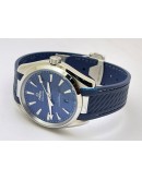 OMEGA SEAMASTER AQUA TERRA BLUE RUBBER STRAP SWISS AUTOMATIC WATCH