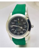 Rolex Air King Green Rubber Strap Swiss Automatic Watch