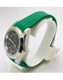 Rolex Air King Green Rubber Strap Swiss Automatic Watch