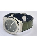 Hublot Vendom Classic Steel Green Leather Strap Swiss Automatic Watch