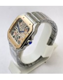 Cartier Santos Horloge Skeleton Rose Gold Bezel Watch