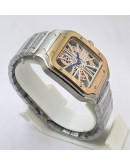 Cartier Santos Horloge Skeleton Rose Gold Bezel Watch