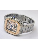 Cartier Santos Horloge Skeleton Rose Gold Bezel Watch