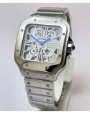 Cartier Santos Horloge Skeleton Steel Watch