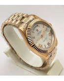 Rolex Day-Date White Rose Gold Swiss Automatic Watch