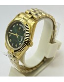 Rolex Day-Date Diamond Mark Green Golden Swiss Automatic Watch