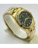 Rolex Day-Date Diamond Mark Green Golden Swiss Automatic Watch