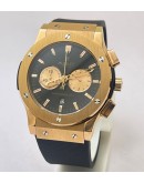 Hublot Classic Fusion Chronograph 2 Rose Gold Black Rubber Strap Watch