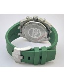 Audemars Piguet Chronometer Green Emerald Bezel Green Rubber Strap Watch