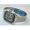 Cartier Santos 100 Steel Black Bezel Swiss Automatic Watch