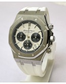 Audemars Piguet Chronometer White Rubber Strap Watch