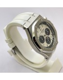 Audemars Piguet Chronometer White Rubber Strap Watch