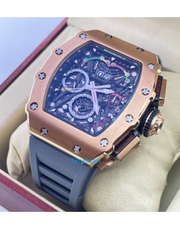 Richard Mille Mclaren F1 Rose Gold Grey Rubber Strap Swiss Automatic Watch