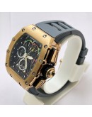 Richard Mille Mclaren F1 Rose Gold Grey Rubber Strap Swiss Automatic Watch