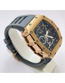 Richard Mille Mclaren F1 Rose Gold Grey Rubber Strap Swiss Automatic Watch