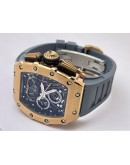 Richard Mille Mclaren F1 Rose Gold Grey Rubber Strap Swiss Automatic Watch