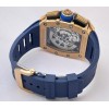 Richard Mille RM11 Rose Gold Blue Rubber Strap Swiss Automatic Watch