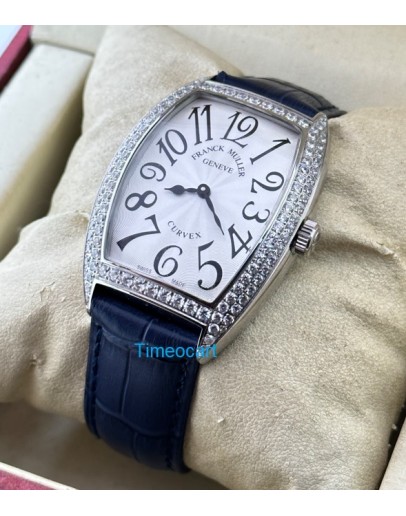 Franck Muller Cintrée Curvex Blue Strap Ladies Watch