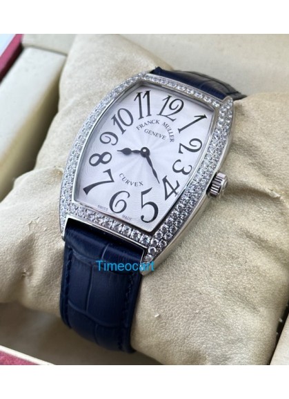Franck Muller Cintrée Curvex Blue Strap Ladies Watch