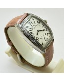 Franck Muller Cintrée Curvex Pink Strap Ladies Watch