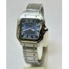Cartier Baignoire Blue Leather Strap Watch