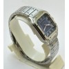 Cartier Baignoire Blue Leather Strap Watch