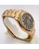 Rolex Sky Dweller Brown Rose Gold Swiss ETA Automatic 7750 Valjoux Movement Watch