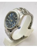 Rolex Sky Dweller Blue Steel Swiss ETA Automatic 7750 Valjoux Movement Watch