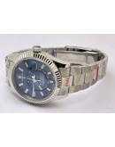 Rolex Sky Dweller Blue Steel Swiss ETA Automatic 7750 Valjoux Movement Watch