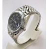 Rolex Date-Just Roman Mark Blue Steel Swiss ETA Automatic 2836 Valjoux Movement Watch