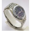Rolex Date-Just Roman Mark Blue Steel Swiss ETA Automatic 2836 Valjoux Movement Watch